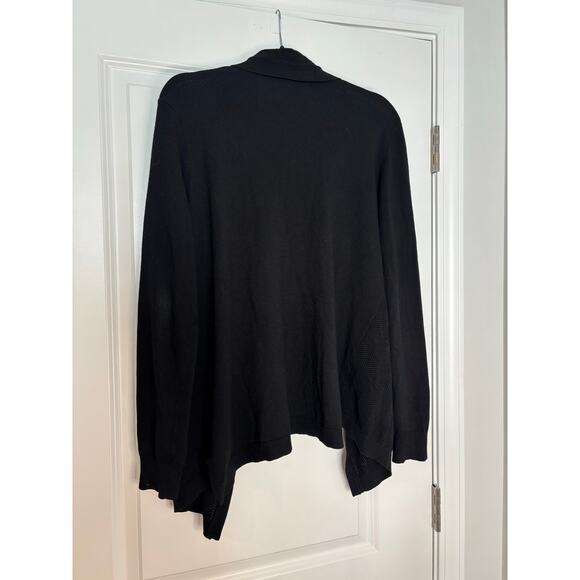 Theory Black Open Front Draped Cardigan Lightweight Sweater Women’s Size Large - Picture 5 of 6